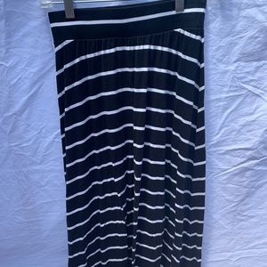 Black and White Stripe Maxi Skirt